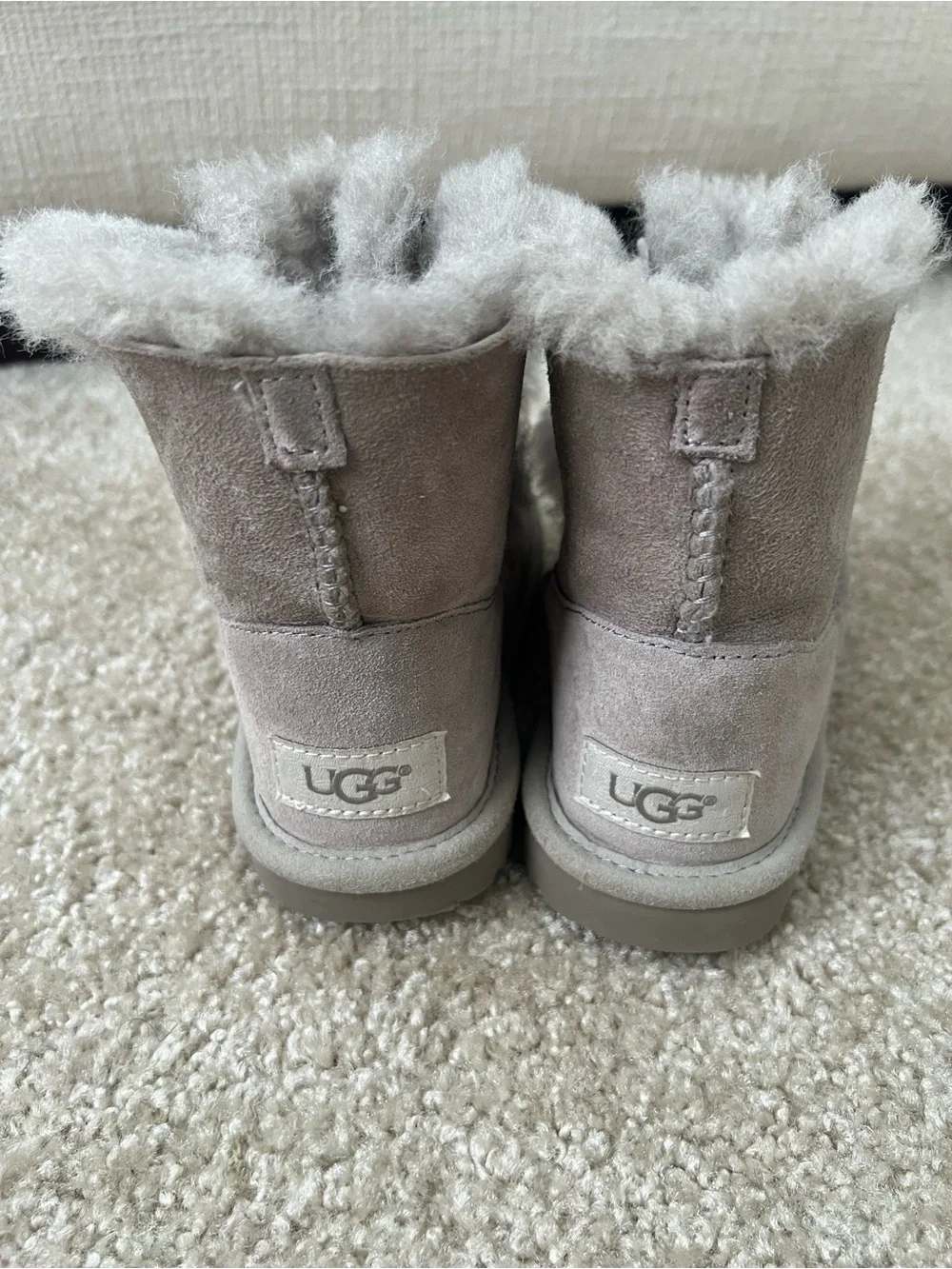 UGG Toddler Pom-Pom Shearling Boots - Light Gray